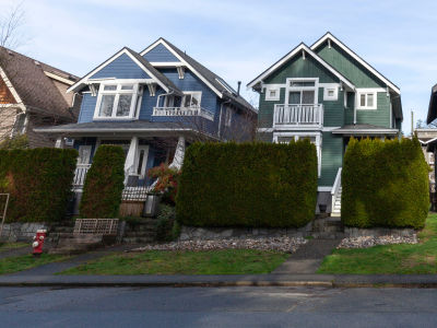 Two heritage houses with peaked rooves