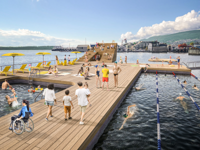 Rendering of swimming deck