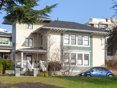 A larger, altered heritage house showing multiple units